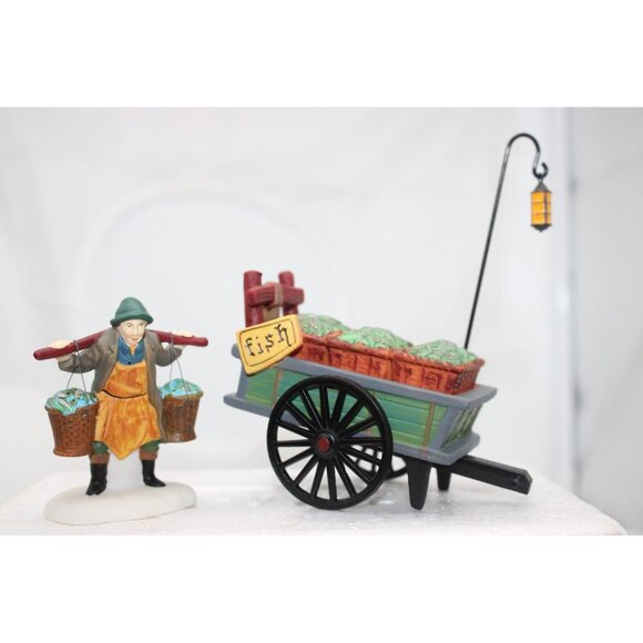 Dept 56 Dickens Village- Chelsea Market Fish Monger - Picture 2 of 9